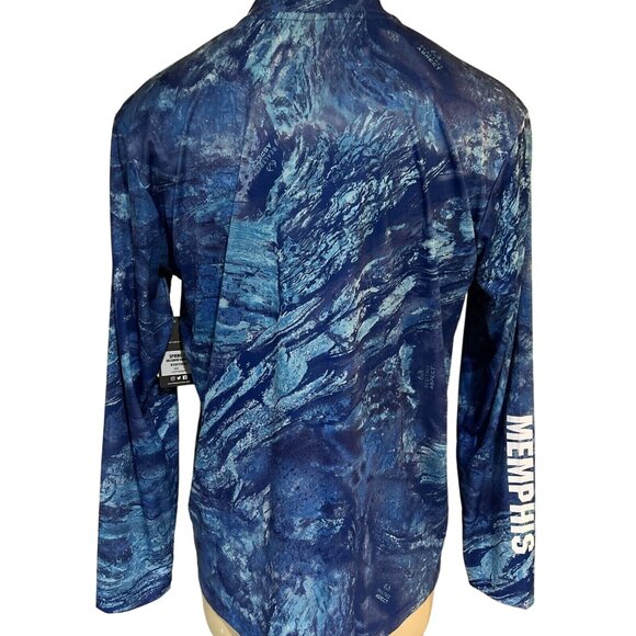 Memphis Tigers Colosseum RealTree Ocean Fishing LS 1/4 Zip Wind Shirt Men L New - Picture 7 of 9